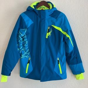 Spyder boys Challenger Jacket, 20, Blue & Yellow